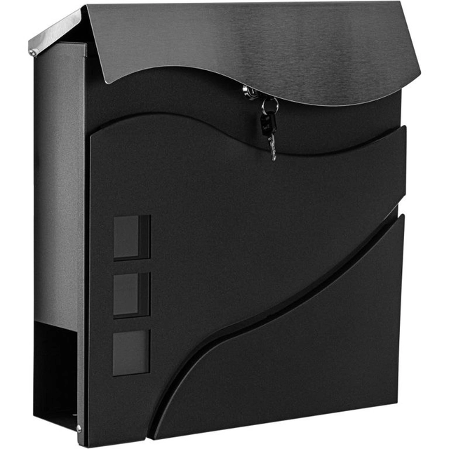 Austin letterbox, 370 x 370 x 110, anthracite / steel n