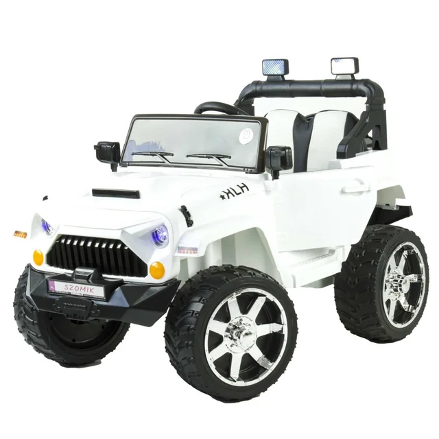 Auto op batterijen voor kinderen 4x4 Afstandsbediening van EVA-leer CAR-JM-17-BIAŁY
