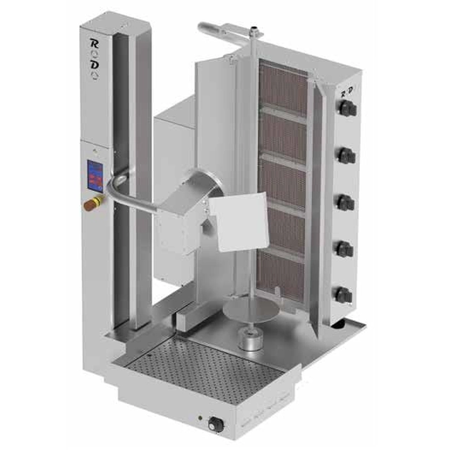 Automatic gas kebab | automatic gyros | input 100 kg | 5 burners | RODO5G