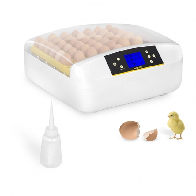 Automatic incubator with built-in ovoscope for 56 eggs