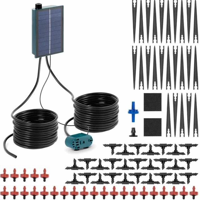 Automatický solární zahradní zavlažovací systém 25 kapkovače 5 m 1.6 W