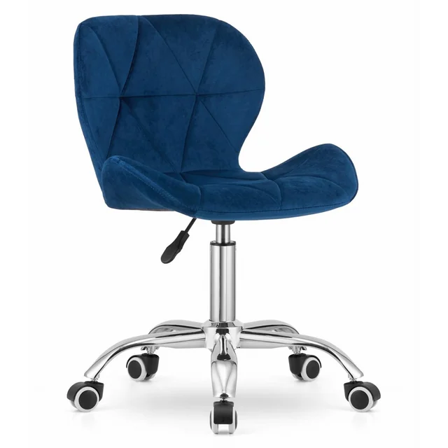 AVOLA swivel chair, velvet - navy blue