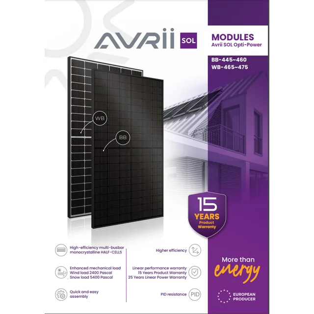 AVRII SOL-OPTI POWER WB-475 μαύρο πλαίσιο