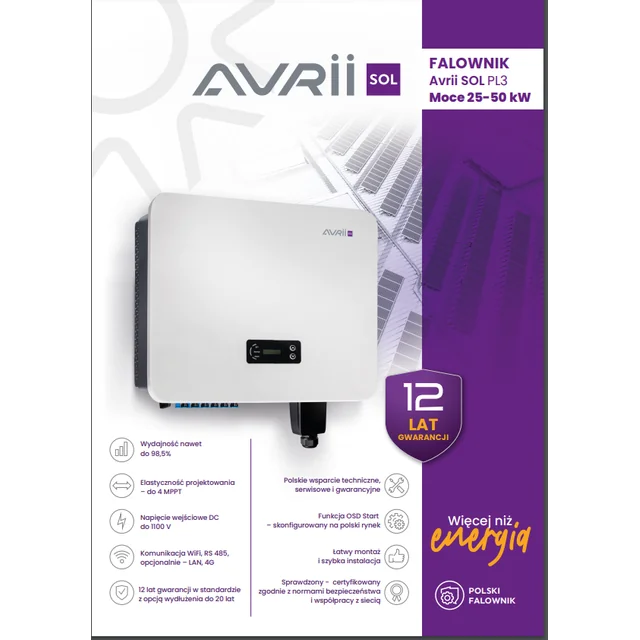 AVS-0011 Inversor 3-fazowy 50 kW Avria SOL-50-PL3