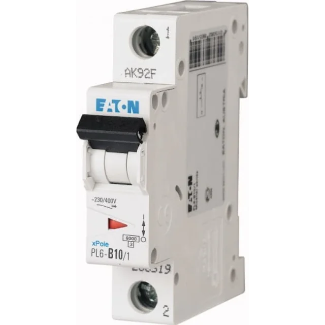 Автоматичний вимикач Eaton 1P B 10A 6kA AC PL6-B10/1 286519