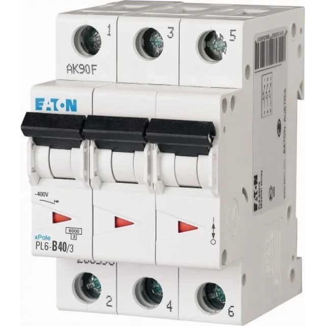 Автоматичний вимикач Eaton 3P C 40A 6kA AC PL6-C40/3 286605