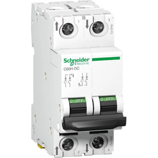 Автоматичний вимикач Schneider Electric 2P C 6A 6kA DC C60H (A9N61526)