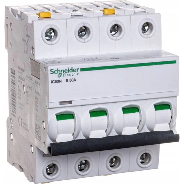 Автоматичний вимикач Schneider Electric 4P B 50A 6kA AC iC60N-B50-4 (A9F03450)