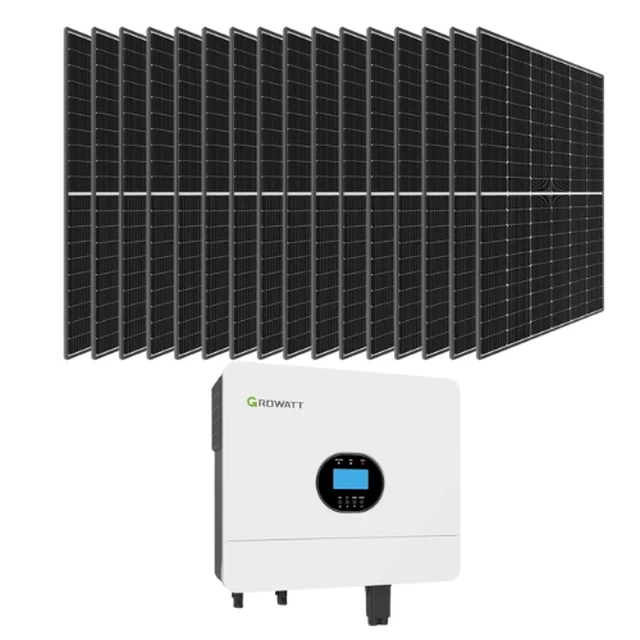 Автономна фотоелектрична система 6KW, Гібридний інвертор Growatt 6KW і 16 Панелі сонячних батарей 380W