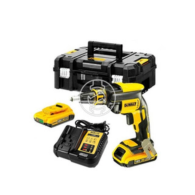 Avvitatore a batteria DeWalt DCF620D2-QW con arresto di profondità 18 V | Carbone senza spazzole | Batteria 2 x 2 Ah + caricabatteria | TSTAK in una valigia