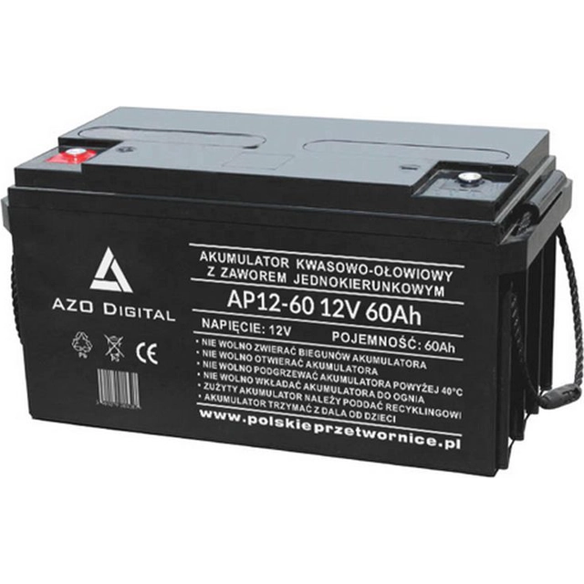 Azo VRLA AGM batteri underhållsfritt AP12-60 12V 60Ah