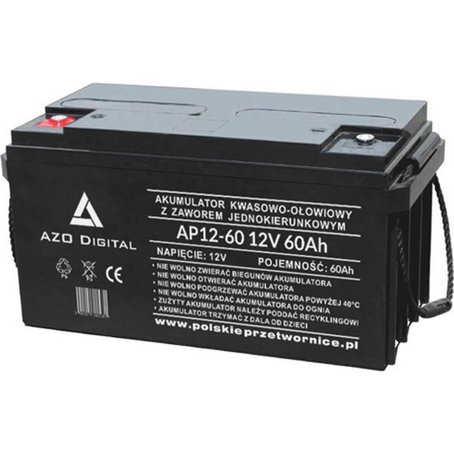 Azo VRLA AGM batteri vedligeholdelsesfri AP12-60 12V 60Ah