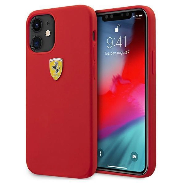 Ferrari FESSIHCP12SRE iPhone 12 mini 5.4 "red / red hard case On Track silicone