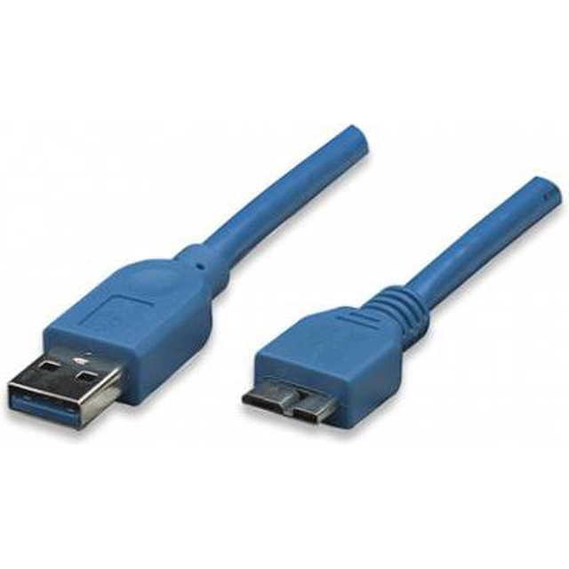 Techly A male to micro-B male USB cable 1 m Blue (305243)