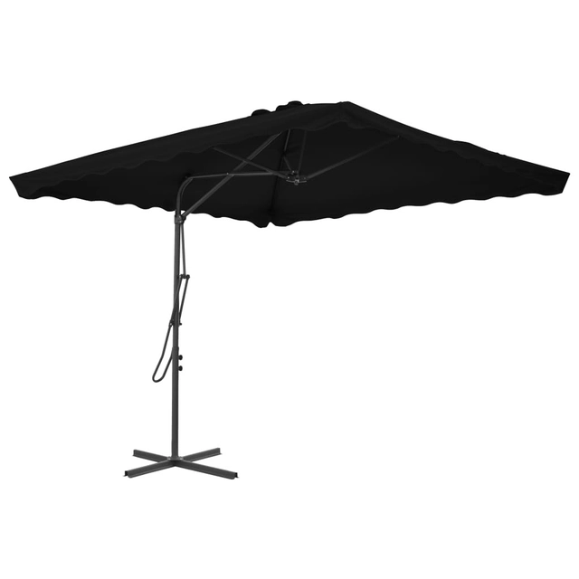 Garden umbrella on a steel post, black, 250x250x230 cm