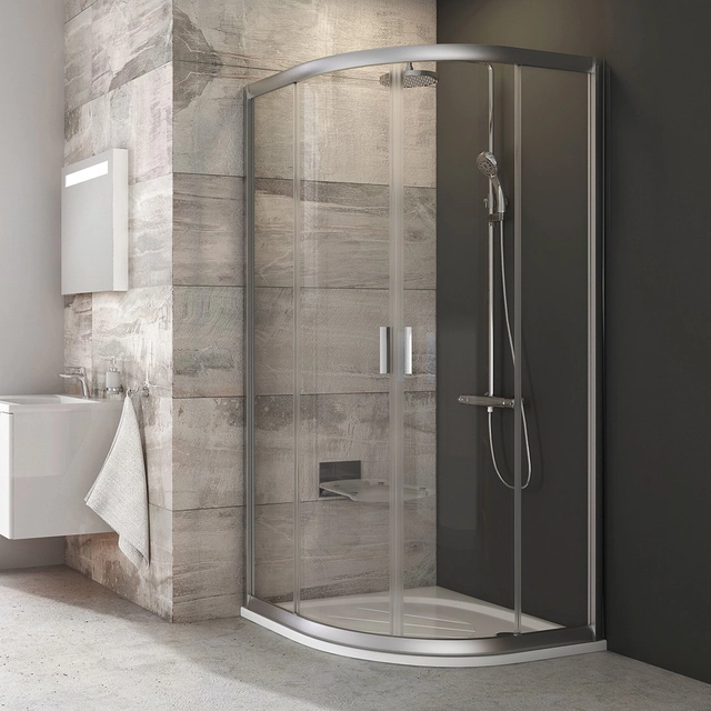 Semicircular shower cabin Ravak Blix, BLCP4-80, satin+transparent glass