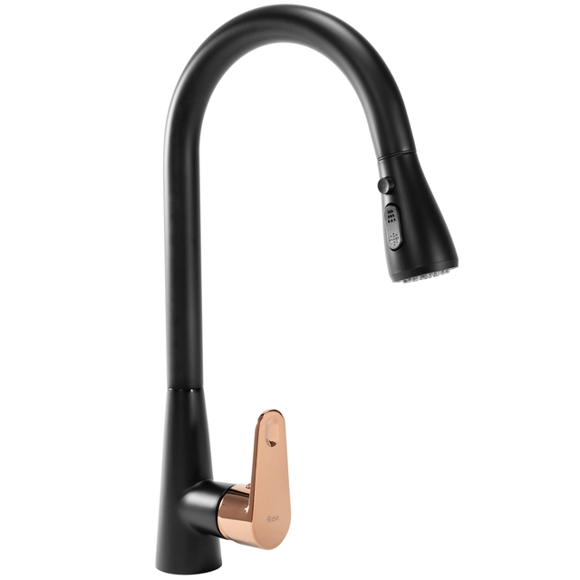 Kitchen Faucet Rea Mild Black Rose Gold