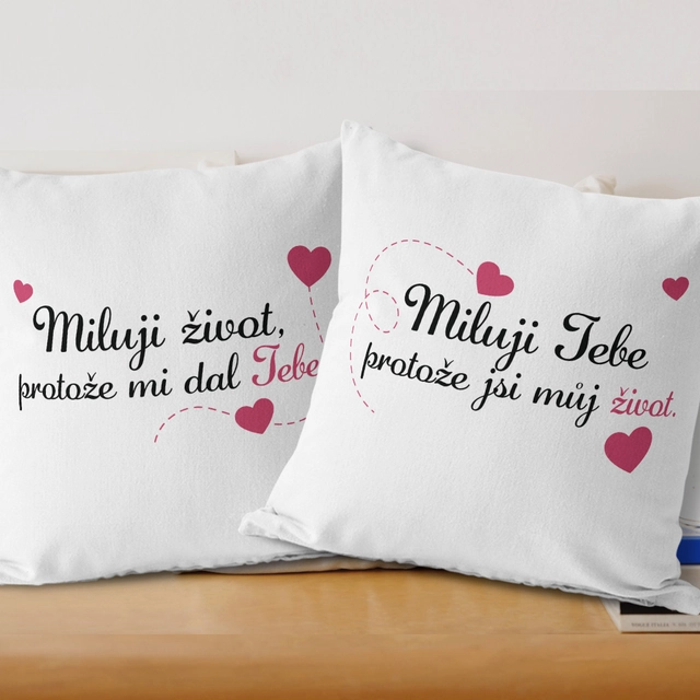 Pillows I love life because he gave me you (price for both pieces)