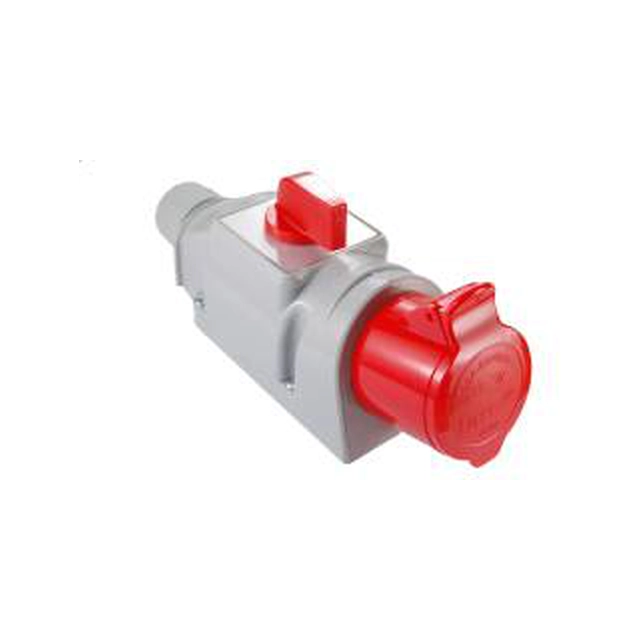 Fixed insulated plug socket 32A / 400V 3P + Z with L-O-P changeover