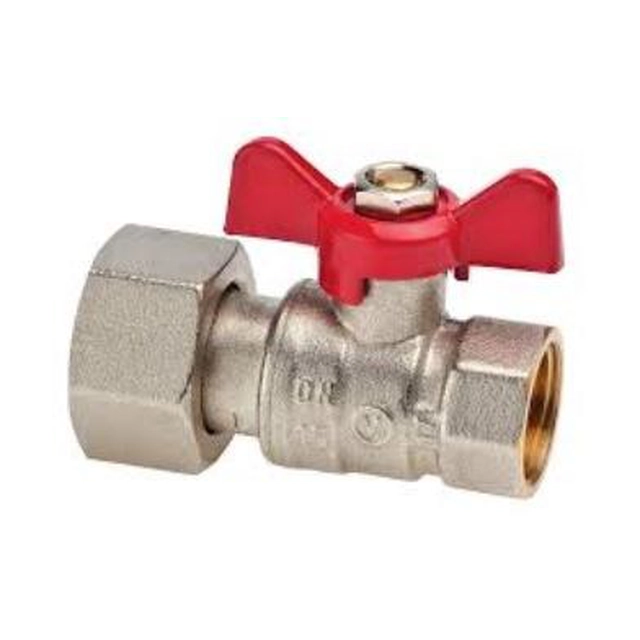 Shut-off ball valve with swivel nut and SPIN aluminum butterfly 3/4'' for sealable water meters