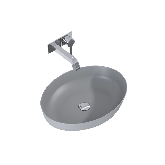 Rika washbasin ceram.Elita countertop 52X40cm gray matt