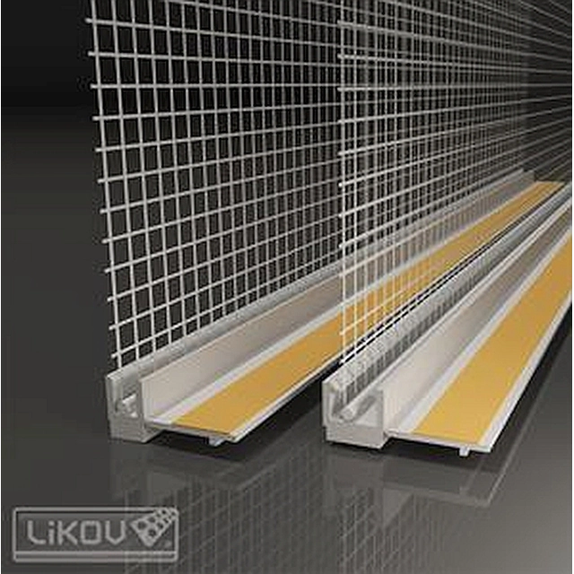 PVC cleaning window profile 6mm / 2.4m with Vertex grid - APU strip light gray