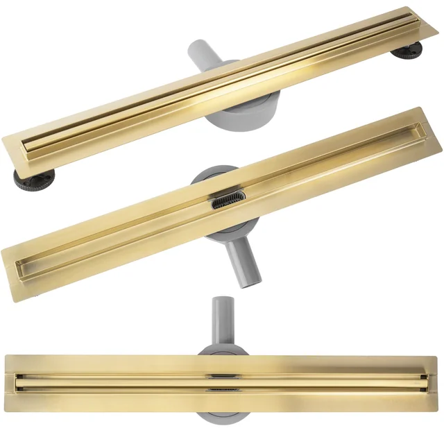 REA NEOX SLIM PRO Linear Drain BRUSHED GOLD 60