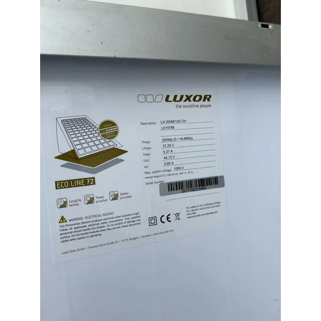 Solar module; PV module; Luxor LX-200M/125-75+