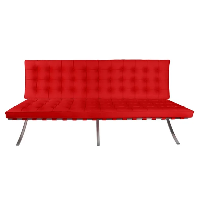 BA2 2 siddesofa, rødt naturlæder