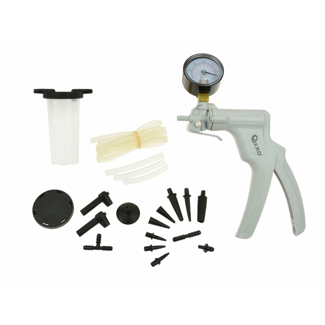 Vacuum pump, for measuring and creating a vacuum, with accessories