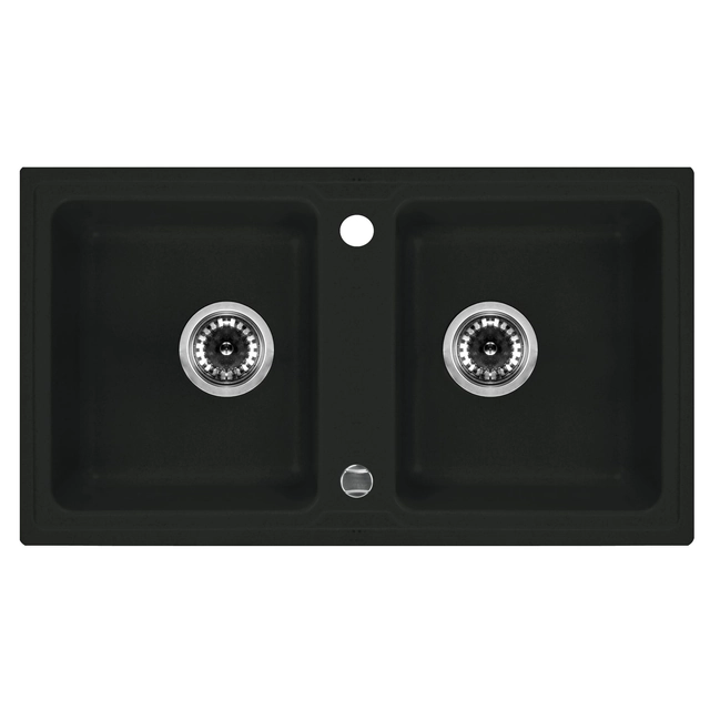 Deante Zorba sink 2-komorowy without drainer - graphite - ADDITIONALLY 5% DISCOUNT FOR CODE DEANTE5
