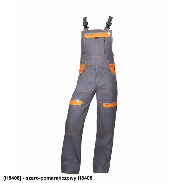 COOL TREND Ardon - protective trousers, classic men&#39;s dungarees with a sporty cut - gray-orangeH840852