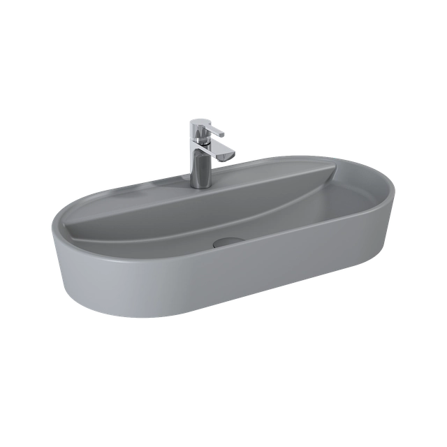 Babette Countertop washbasin, Ceram Light Gray Matt Elita 80x40