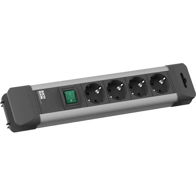 Bachmann power strip 4 sockets 2 m black (330.100)