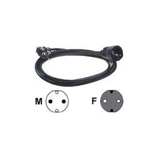 Bachmann SCHUKO power extension cable, 3m, Black (19.07.1166)