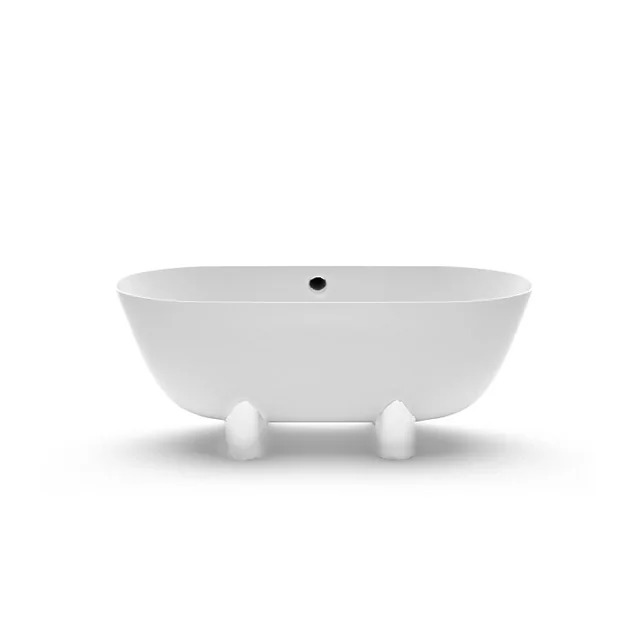 Bagno in pietra Aura Damona 3 bianco, 162x74 cm, senza troppopieno