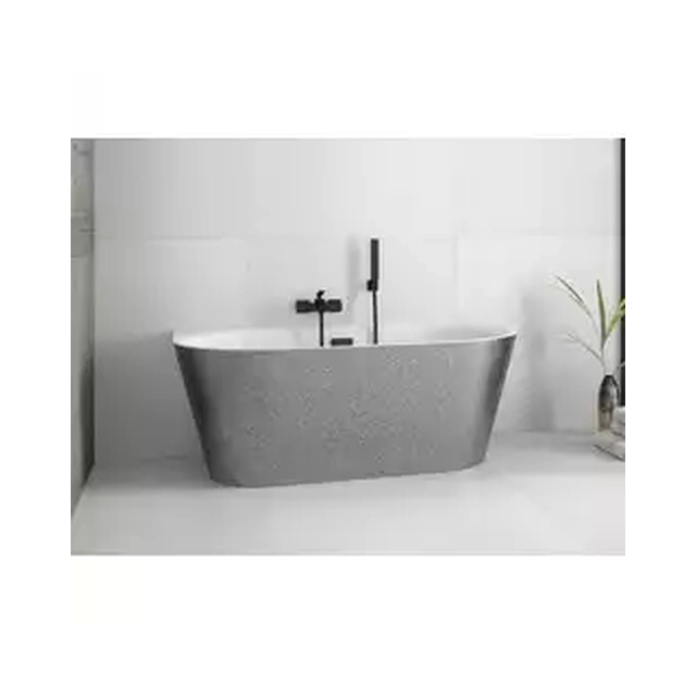 Baignoire BESCO Vica Glam, srebrny150x80cm chrome + couvercles dorés