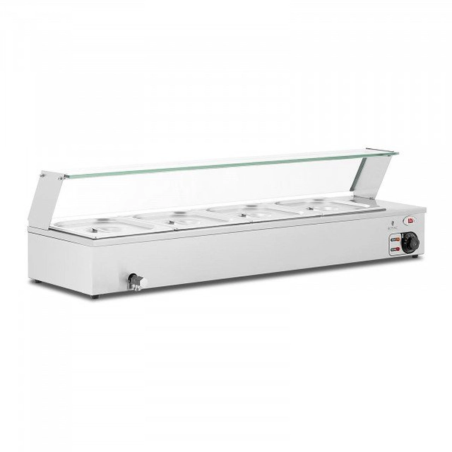 Bain marie - 2000 W - 4 GN 1/2 - drain tap - glass cover ROYAL CATERING 10012622 RCBM_GN1/2_3