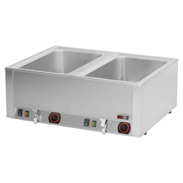 Bain marie 2x 1/1 GN 20 cm avec robinet | Renard roux