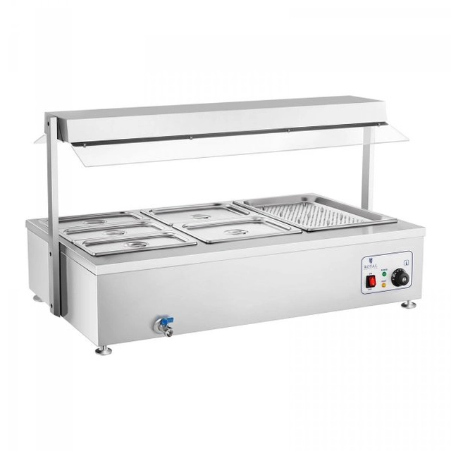 Bain marie - 6 x GN - kohútik ROYAL CATERING 10010381 RCBM-6WA