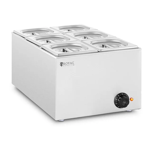 Bain-marie csap nélkül + 6 GN tartályok 1/6