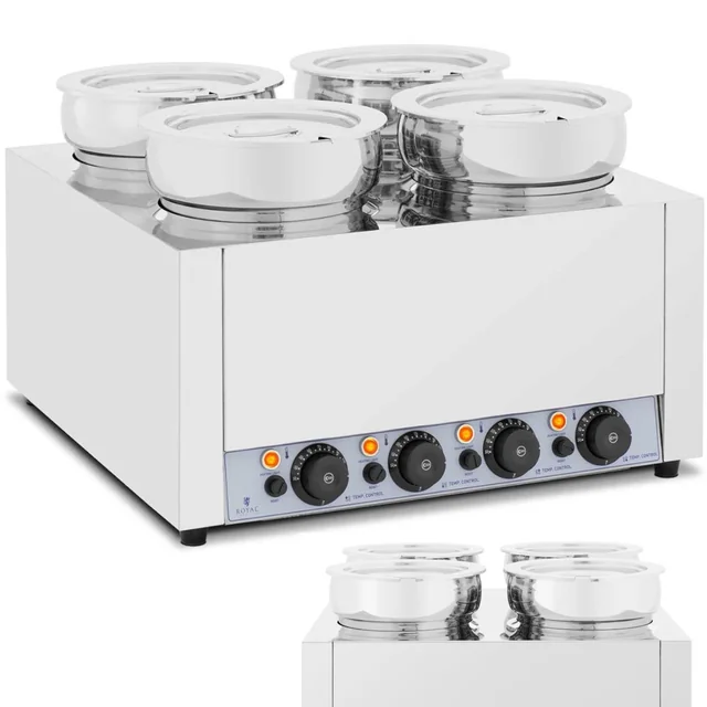 Bain marie elektrický ohrievač čokoládové fondue polievková stanica 2000 W 4 x 7 l