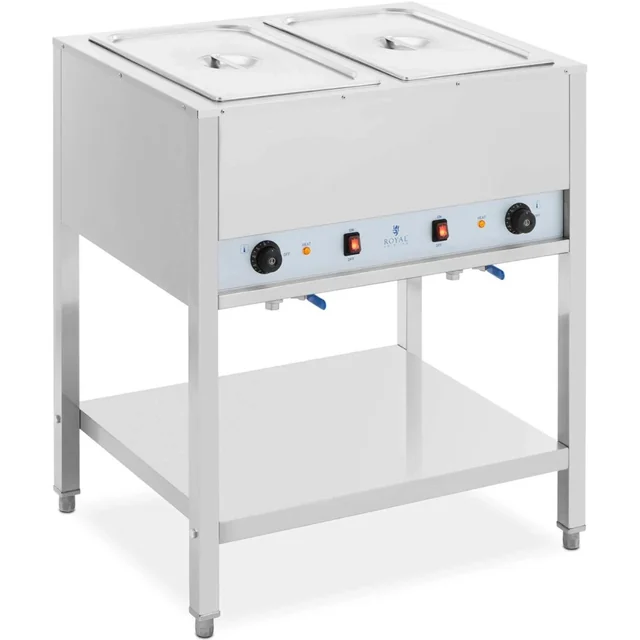 Bain-marie matvärmare med bas, fristående 2 x GN 1/1 1265 W