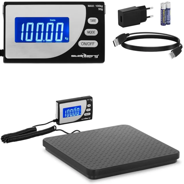 Balança de encomendas industriais até 100 kg / 0.1 g LCD USB