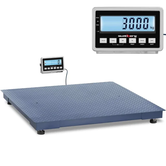 Balança de plataforma de armazém LCD 120 x 120 cm 3000 kg / 1 kg