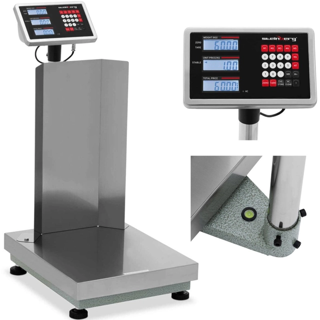 Balance à plate-forme d'entrepôt avec dossier 40 x 50 cm LCD 60 kg / 0.005 kg