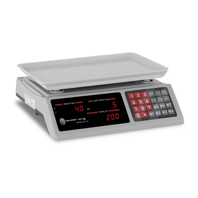 Balance d'atelier compteur de pièces 336x238mm alimentation + batterie 40kg / 2g - blanche