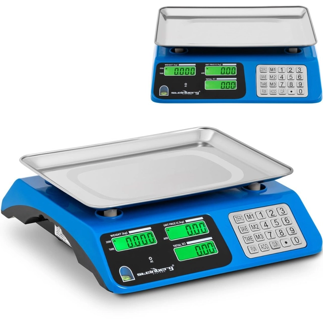 Balance de contrôle LCD 34 x 24 cm 40 kg / 2 g bleu