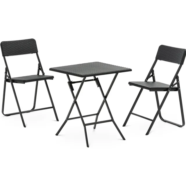 Balcony furniture, foldable table 2 chairs - set