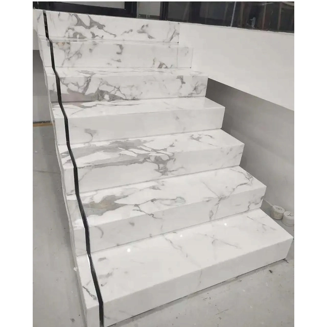 Baldosas escalera 120x30 MARBLE BRILLO glamour BLANCO